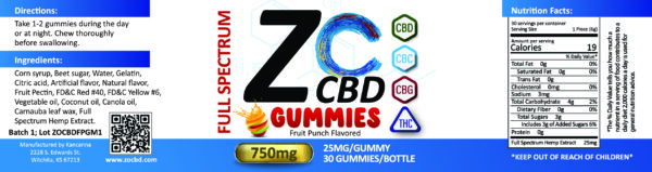 Gummies 750mg - Fruit Punch - Image 3